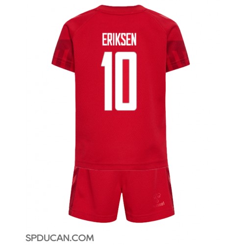 Dječji Nogometni Dres Danska Christian Eriksen #10 Domaci SP 2022 Kratak Rukav (+ Kratke hlače)